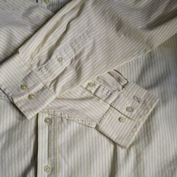 Vintage Oscar de La Renta Menswear Yellow Striped Shirt - Picture 6 of 10